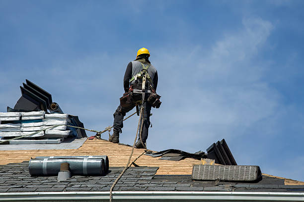 Professional Roof Replacement technician working in Pinesdale, MT